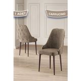 Canisa Concept Krax Serisi 1.Sınıf Babyface Kumaş Yemek Odası Sandalyesi Kahve Metal Ayak 1 Adet Cappucino Sandalye