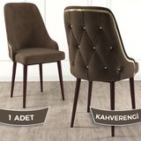 Canisa Concept Krax Serisi Babyface Kumaş Yemek Odası Sandalyesi Kahve Metal Ayak 1 Adet Sandalye - Kahverengi - Kahve Ayaklar