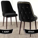 Canisa Concept Krax Serisi Babyface Kumaş Yemek Odası Sandalyesi Kahve Metal Ayak 1 Adet Sandalye - Siyah - Kahve Ayaklar