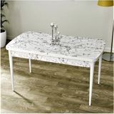 Canisa Concept Nef Serisi 70 x 114, Açılabilir Mdf Mutfak Masası, Yemek Masası - 70 x 114 cm - Beyaz Mermer