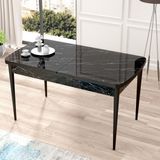 Canisa Concept Nef Serisi 70x114 CM Açılabilir Mdf Siyah Mutfak Masası