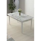 Canisa Concept Nil Serisi 70x110 Sabit Beyaz Mermer Desen Mutfak Masası