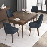 Canisa Concept Noa Serisi, 80X132 Açılabilir Mdf Masa, Barok Ahşap Desenli Mutfak Masa Takımı, 4 Sandalye - Antrasit