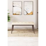 Canisa Concept Pera Serisi 40 cm Krem Gürgen Tam İskelet Kumaş Bench