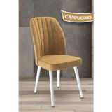 Canisa Concept Platinum Serisi Üst Kalite Mutfak Sandalyesi Cappucino Sandalye Metal Beyaz Iskeletli