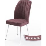 Canisa Concept Platinum Serisi Üst Kalite Mutfak Sandalyesi Metal Beyaz Iskeletli 1 Adet Sandalye - Gülkurusu