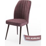 Canisa Concept Platinum Serisi Üst Kalite Mutfak Sandalyesi Metal Kahverengi Iskeletli 1 Adet Sandalye - Gülkurusu