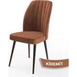 Canisa Concept Platinum Serisi Üst Kalite Mutfak Sandalyesi Metal Kahverengi Iskeletli 1 Adet Sandalye - Kiremit