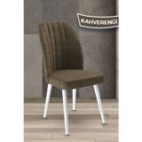 Canisa Concept Platinum Serisi, Üst Kalite Yemek Odası Sandalyesi, Metal Beyaz Iskeletli, 1 Adet Kahve Sandalye