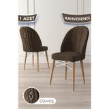Canisa Concept Ritim Serisi 1 Adet Kahve Sandalye 1.Sınıf Babyface Ithal Kumaş Doğal Ahşap Ayak Gümüş Halkalı