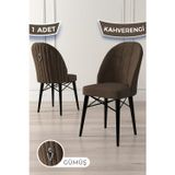 Canisa Concept Ritim Serisi 1 Adet Kahve Sandalye 1.Sınıf Babyface Ithal Kumaş Siyah Gürgen Ayak Gümüş Halkalı
