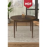Canisa Concept Rox Serisi MDF 90x90 Yuvarlak Sabit Barok Ahşap Desen Yemek Masası