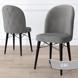 Canisa Concept Rut Serisi Açılabilir 80X132 Siyah Mermer Desen Mutfak Masası Takımı ve 4 Sandalye - Gri