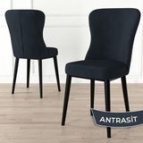 Canisa Concept Tita Serisi 6 Adet Mutfak Sandalyesi Metal Siyah Ayaklı 1. Sınıf Babyface Kumaş - Ahşap