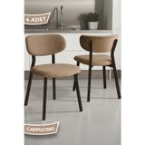 Canisa Concept Toldy Serisi 4 Adet Cappucino Bukle Kumaş Mutfak Sandalyesi Kahve Metal Ayak