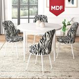 Canisa Concept Tor Serisi MDF Yuvarlak Mutfak Masa Takımı, Beyaz Masa ve 4 Sandalye - Siyah - Beyaz - 90 x 90 cm