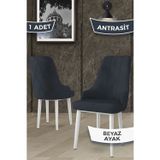 Canisa Concept Trex Serisi 1.sınıf Babyface Kumaş 1 Adet Antrasit Sandalye Beyaz Metal Ayak