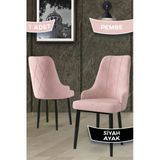 Canisa Concept Trex Serisi 1.sınıf Babyface Kumaş 1 Adet Pembe Sandalye Siyah Metal Ayak