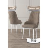 Canisa Concept Trex Serisi 1.Sınıf Babyface Kumaş Sandalye Beyaz Metal Ayak 1 Adet Cappucino Sandalye