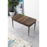 Canisa Concept Zen Serisi 80x132 cm MDF Açılabilir Barok Ceviz Ahşap Desen Mutfak Masası