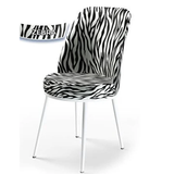 Canisa Dexa Serisi Üst Kalite Metal Beyaz İskeletli Zebra 6 Adet Yemek Odası Sandalyesi