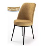Canisa Dexa Serisi, Üst Kalite Mutfak Sandalyesi, Cappucino Sandalye, Metal Siyah Iskeletli