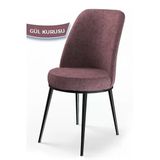 Canisa Dexa Serisi, Üst Kalite Mutfak Sandalyesi, Gülkurusu Sandalye, Metal Siyah Iskeletli