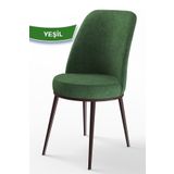 Canisa Dexa Serisi, Üst Kalite Mutfak Sandalyesi, Haki Yeşili Sandalye, Metal Kahverengi Iskeletli