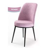 Canisa Dexa Serisi, Üst Kalite Mutfak Sandalyesi, Pembe Sandalye, Metal Siyah Iskeletli