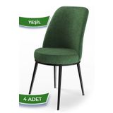 Canisa Dexa Serisi,üst Kalite Mutfak Sandalyesi,4 Adet Sandalye,haki Yeşil Sandalye,metal Siyah Iskeletli
