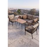 Canisa Ekon Serisi 1. Sınf 3+1+1 ve 1 Adet Orta Sehpa 2 Yastıklı Cappucino Bahçe Balkon Oturma Koltuk Takımı