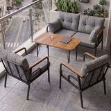 Canisa Ekon Serisi 1. Sınıf 2+1+1 Gri Bahçe Balkon Oturma Koltuk Takımı,