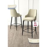 Canisa Enox Serisi Krem Sandalye, Babyface Kumaş, Siyah Metal Ayak, 71 cm Yükseklik