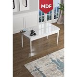 Canisa Han Serisi 70x114, Açılabilir Mdf Mutfak Masası, Yemek Masası, Beyaz