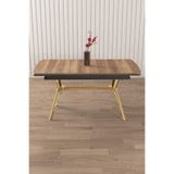 Canisa Hazar 89x150 cm Açılabilir Lak Panel Yemek Masası, Gold Ayak