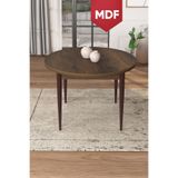 Canisa Kea Serisi MDF 90 x 90 Sabit Yuvarlak Barok Ahşap Desen Mutfak Masası