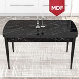Canisa Kor Serisi 70X114 MDF Siyah Mermer Desenli Açılabilir Mutfak Masası