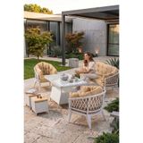 Canisa Liatris Serisi 1. Sınıf 3+1+1+2 Puf Beyaz Rattan Cappucino Minder Bahçe Balkon Oturma Koltuk Takımı