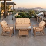 Canisa Linaria Serisi 1. Sınf 2+1+1 Cappucino Rattan Cappucino Minder Bahçe Balkon Oturma Koltuk Takımı - Cappuccino