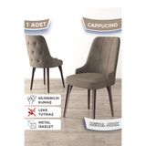 Canisa Newa Serisi Cappucino Sandalye, 1. Sınıf Babyface Kumaş, Kahve, Metal Ayak