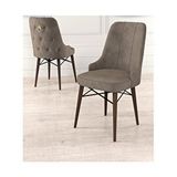 Canisa Pare Serisi Ceviz Gürgen Ayaklı 1. Sınıf Babyface Kumaş Gold Halkalı Krem Sandalye