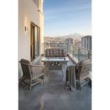 Canisa Salviya Serisi 1. Sınf 2+1+1 ve 1 Adet Orta Sehpa Gri Rattan Gri Minder Bahçe Balkon Oturma Koltuk Takımı Çok Renkli