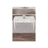 Canisa Taç Serisi Açılabilir 80x132 Beyaz Mermer Mutfak Masası