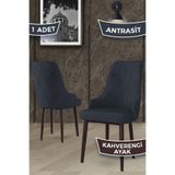 Canisa Trex Serisi 1. Sınıf Babyface Kumaş Sandalye, Antrasit, Kahve Metal Ayak