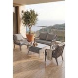 Canisa Tulipa Serisi 1.Sınıf 2+1+1 Gri Rattan Gri Minder Bahçe Balkon Oturma Koltuk Takımı