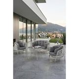 Canisa Viola Serisi 1. Sınıf 2+1+1 Beyaz Rattan Gri Minder Bahçe Balkon Oturma Koltuk Takımı