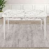 Canisa Zen Serisi Açılabilir 80x132 MDF Beyaz Mermer Mutfak Masası