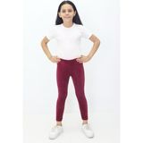 Canix Kids Kız Çocuk Likralı Kadife Tayt - 13 Yaş - Bordo