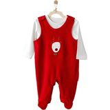 Çankaya Giyim Nessiworld Andywawa AC25339 Happy Newyear Kadife Bebek Tulum Takım Red - 0 - 3 Ay - Kırmızı