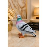 Canlı Boy Güvercin Biblo Polyester Dekoratif Heykel Hediyelik Ev Ofis Bahçe Dekoru 24 cm